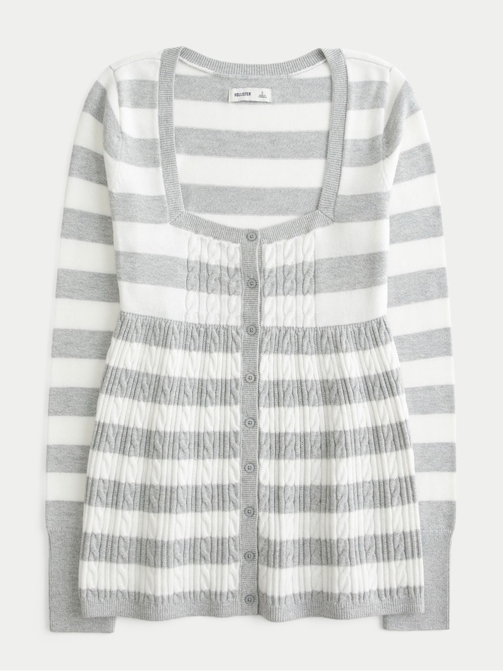 Hollister Easy Long Sleeve Square Neck Babydoll Jumper Size Small